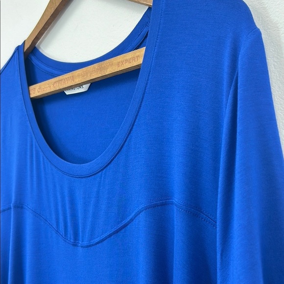 Penningtons T-Shirt Blue Stretchy 2XL Plus Vacation Casual Comfortable Curvy Sun - Picture 2 of 7